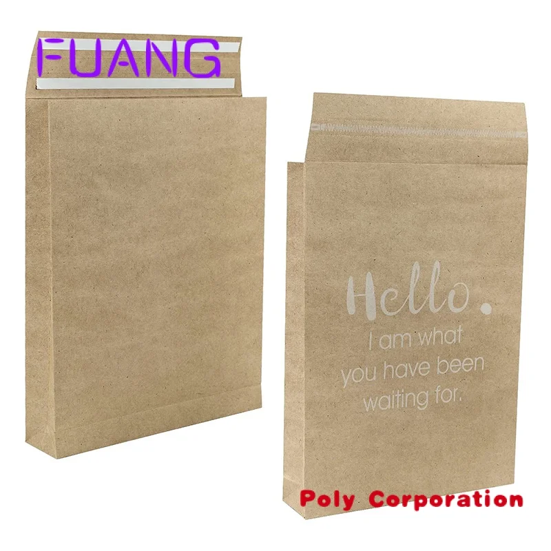 Custom  Custom craft kraft brown a4 eid shipping pouch paper mailing padded envelope packaging mailer bag