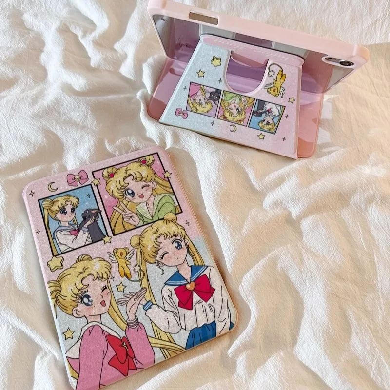 

New Sailor Moon anime peripheral Kawaii tablet shell suitable for iPad11 9 pro air 7/6 tablet shell birthday gift wholesale