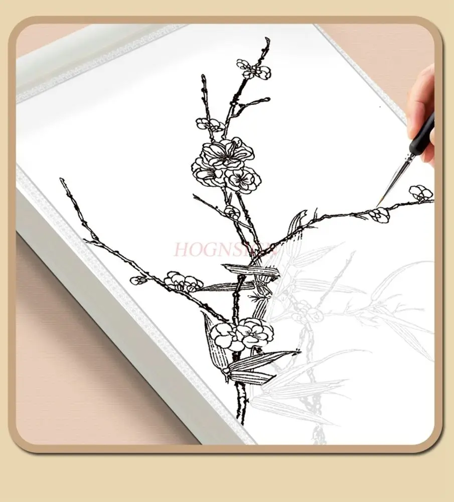 Chinese Painting White Sketching Copy Album Red Sketching Practice Book Novice Sketching Copy