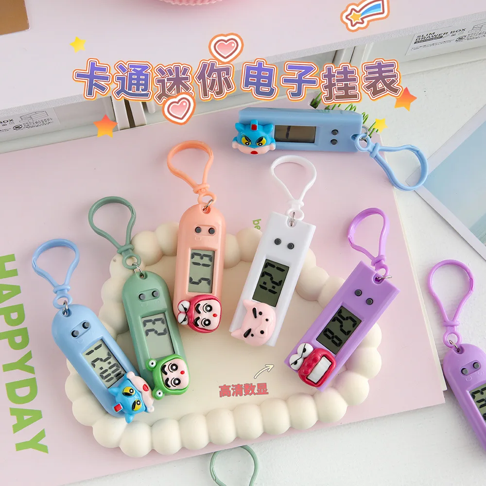 

Новый милый карандаш Шин Чан, портативные мини-часы, брелок, горячая модная упаковка, украшение, бесшумные электронные часы, детский подарок