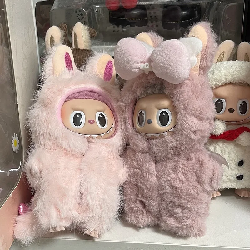 Labubu Clothes Little Angel 10cm Pink Rabbit Plush Baby Clothes Cute And Fashionable Angel Cotton Doll Clothing Doll Sets