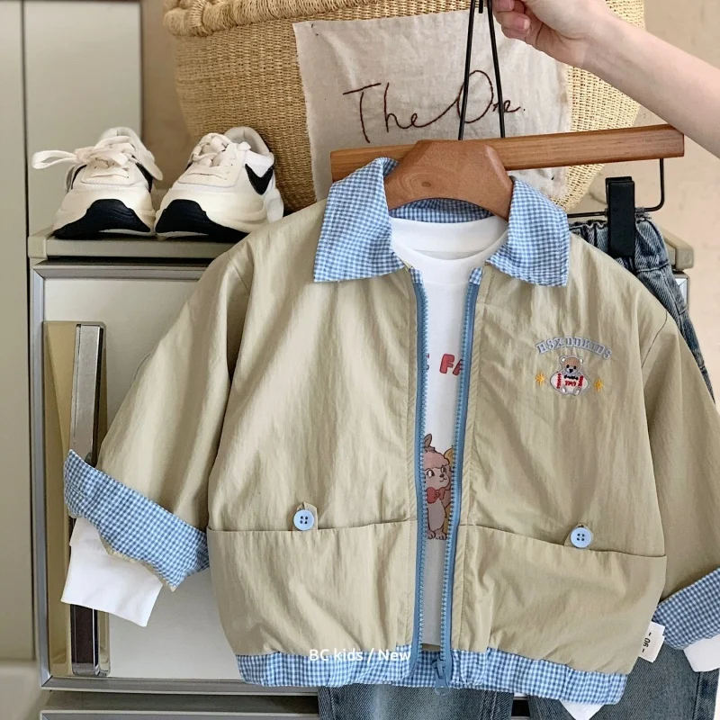 Cappotto da ragazzo Cappotto Giacca Frangivento 2025 Carino Primavera Autunno Cotone Capispalla antivento per adolescenti Taglie forti Abbigliamento per bambini