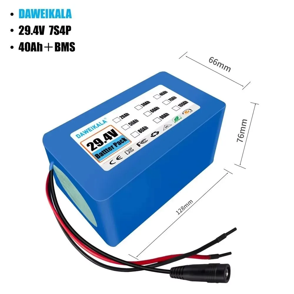 294v-40ah-7s4p-リチウム-バッテリー-パック-250w-～-400w-デバイス用の-bms-付き-18650-充電式--大容量40000mah電源