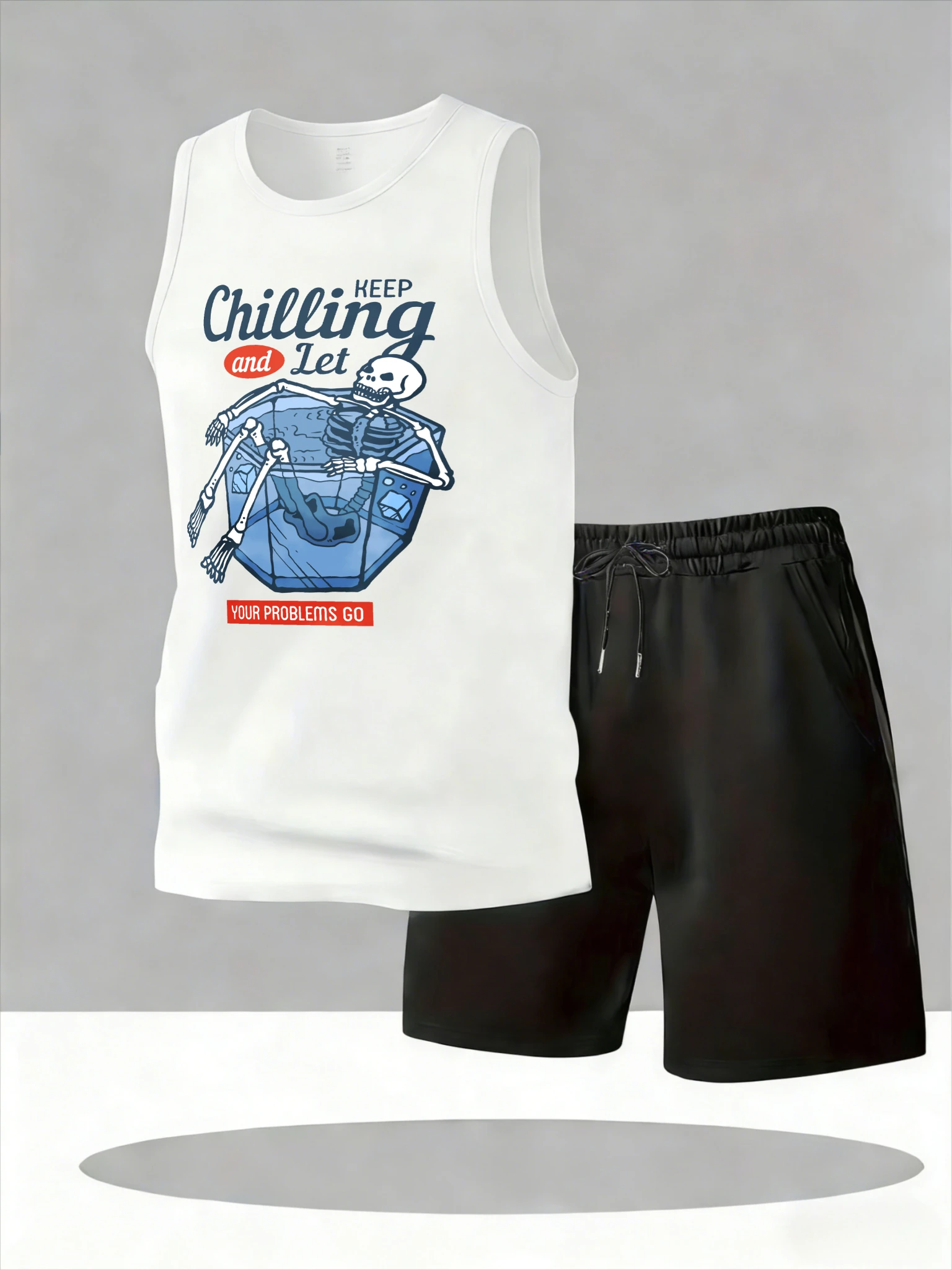 

Men's Tank Top Sets 2026 Summer Quick drying running seaside two-piece set sports Breathable sets for men crewneck oversize