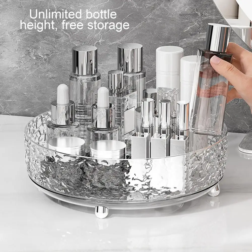 Storage Organizer 360-degree Rotating Cosmetic Storage Tray Capacity Makeup Brush Holder Spice Rack Organizer for Use Easy