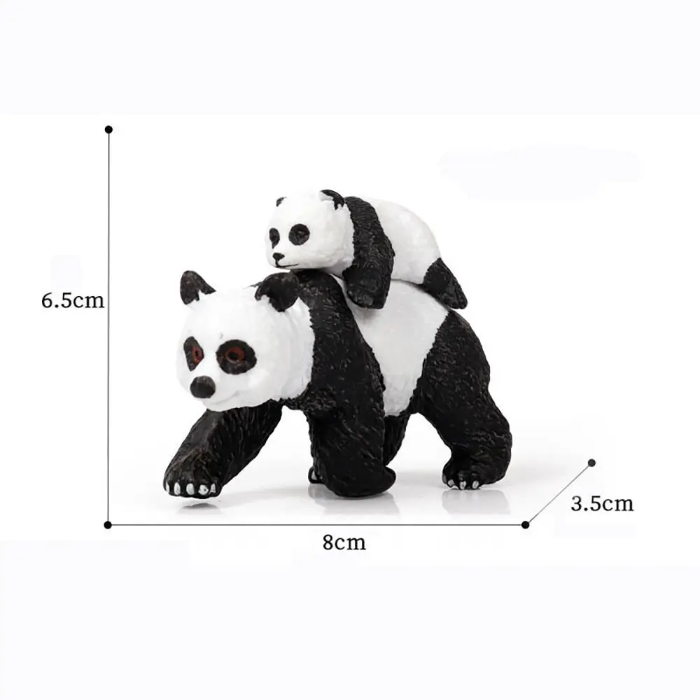 Juguetes de enseñanza de ciencia y naturaleza, escenas del zoológico, Panda con Cub, modelos de simulación, animales salvajes, figuritas de Panda