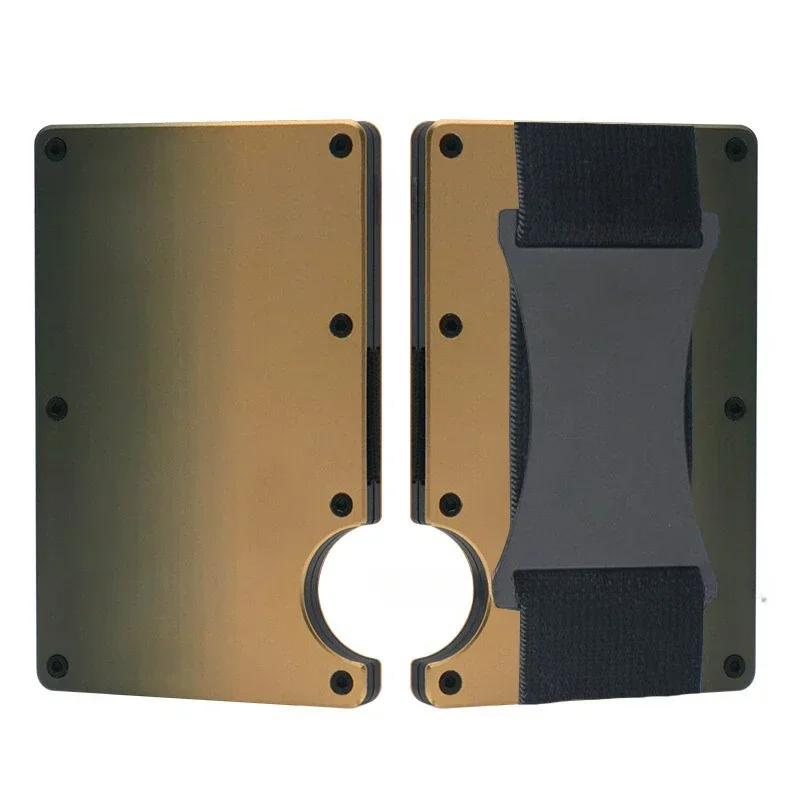 anlyxi Minimalistische, schlanke, intelligente Geldbörsen aus geschmiedeter Kohlefaser für Herren, Cashback-Kreditkartenetui, luxuriöse Aluminium-Geldbörse, RFID-Geldklammer 9