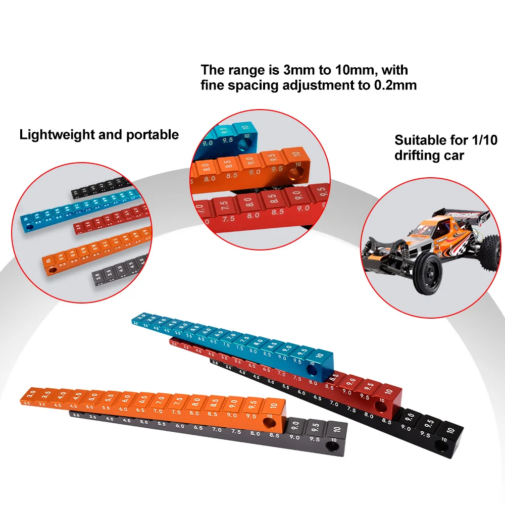 9IMOD RC Car Height Ruler Chassis Droop Gauge 3-10MM For RC 1/10 Drift Car Measuring Tool