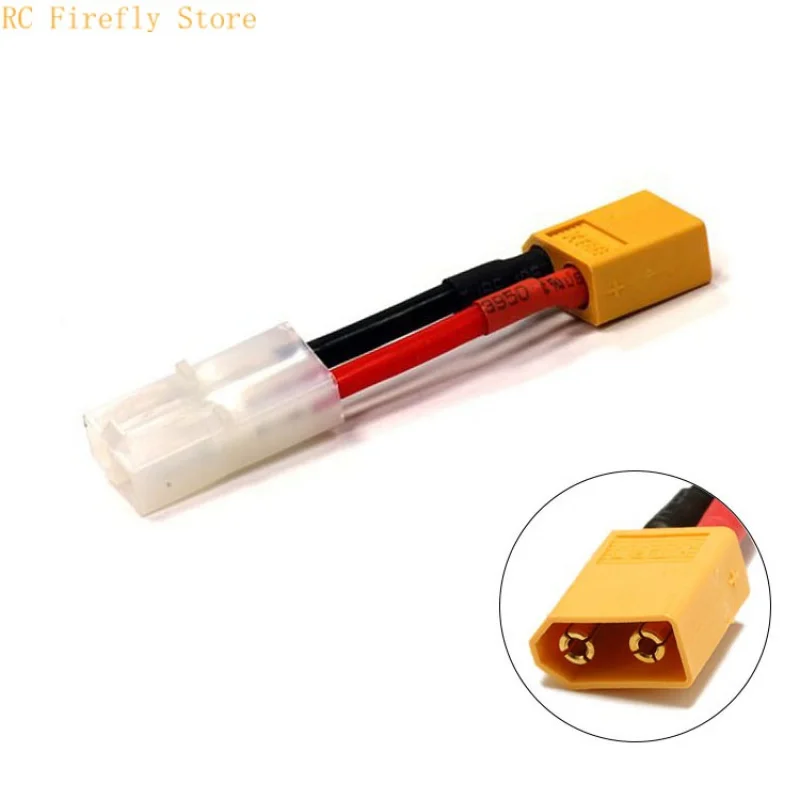 Male XT60 to Female Tamiya Connector Cable Adapter Plug silicone Wire 14AWG 100mm For RC Lipo Battery