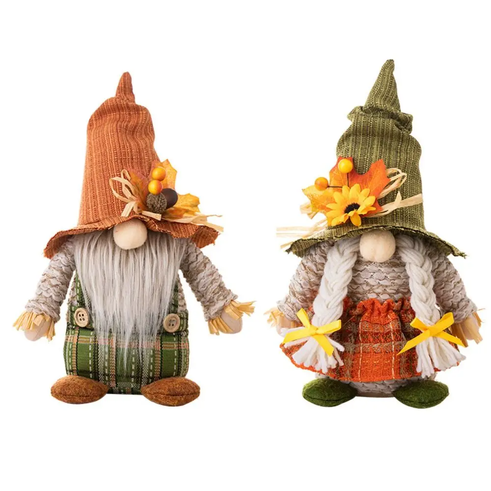 

Maple Leaf Thanksgiving Elf Dwarfs Dolls Sunflower Handmade Sunflower Gnome Dwarf Dolls Autumn Celebration Soft