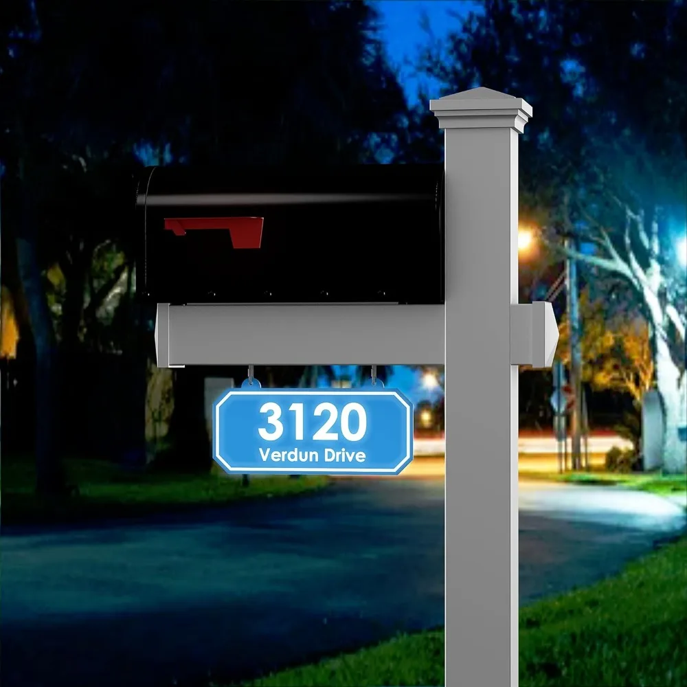

Vinyl Mailbox Post System - Includes Black Steel Mailbox and Custom Address Plate
