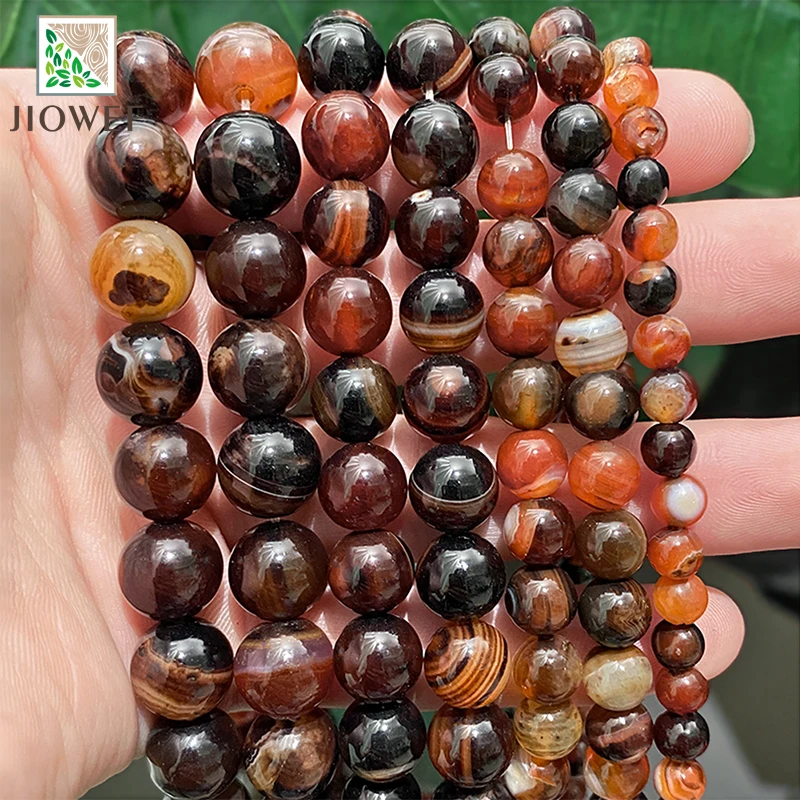 4/6/8/10/12/14mm Natural Stone Fantasy Dream Stripe Agates Round Beads Diy Bracelet Accessories for Jewelry Findings 15