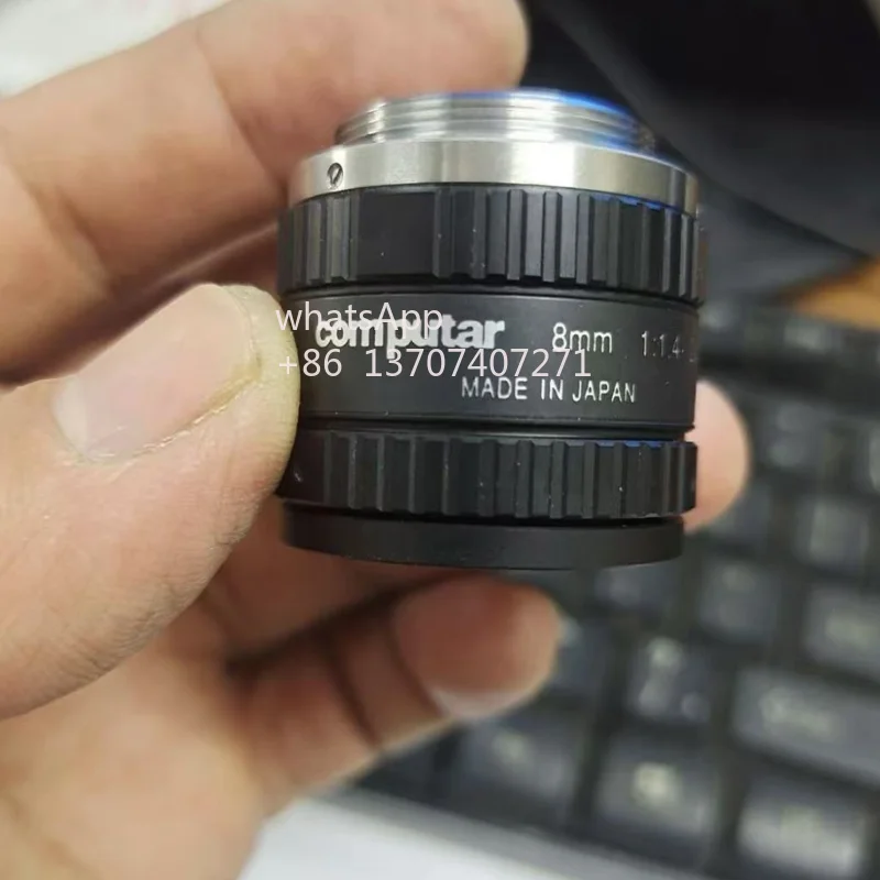 M0814-MP2 8mm megapixel industrial lens with C-port 2/3 fixed focus second hand tested OK and quicklyse shipped