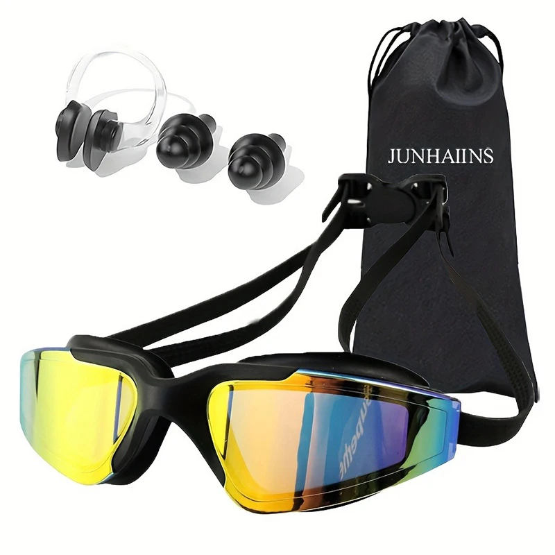 

Очки для плавания в большой оправе — противотуманные линзы для ПК, силиконовое уплотнение, защита от протечек для тренировок и водных видов спорта для взрослых