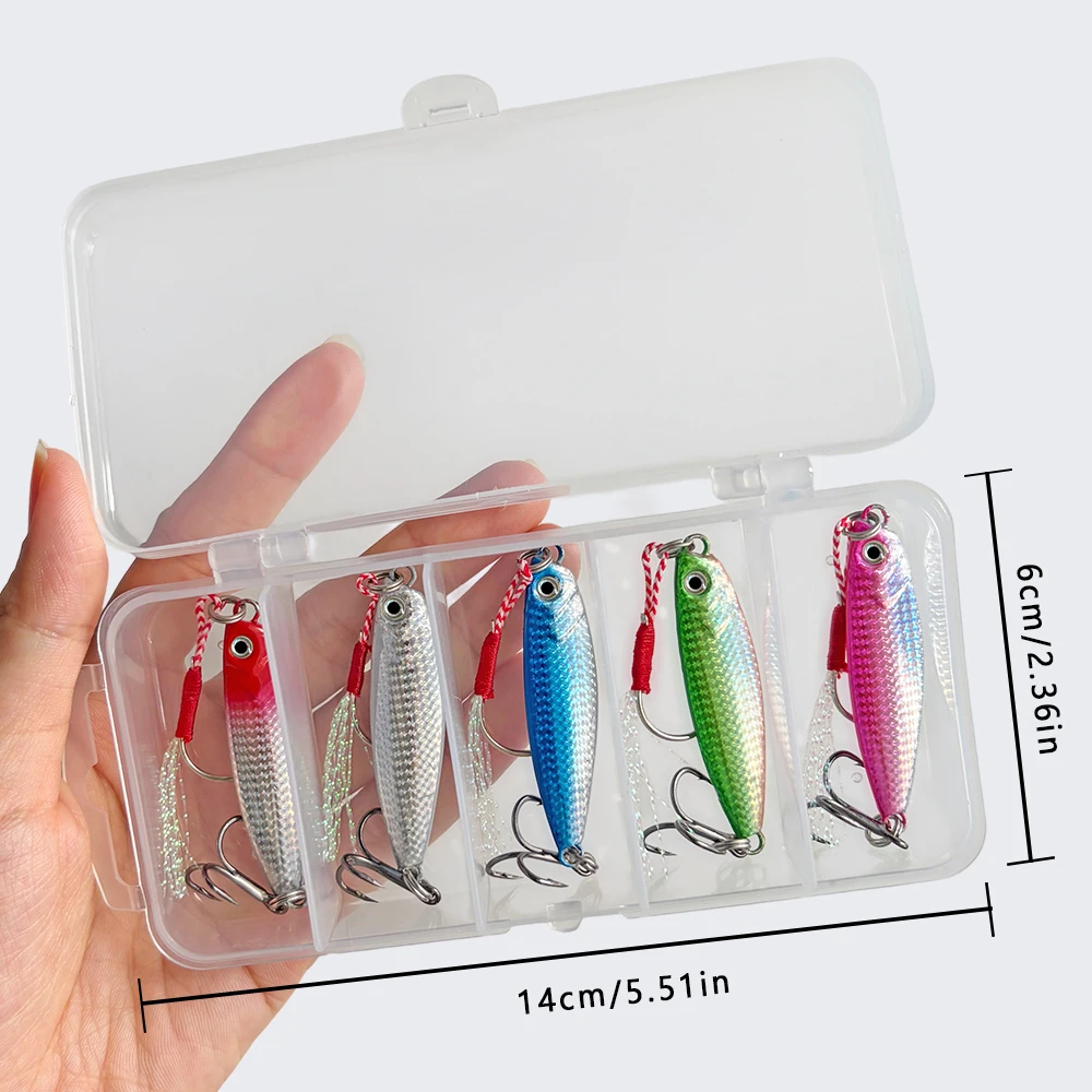 5 Stück 10g/15g/20g Metall-Jig-Angelköder-Set - Künstliche Barschköder, Forellen-Jigging-Köder für Süßwasser- und Salzwasserangeln – Detail 9