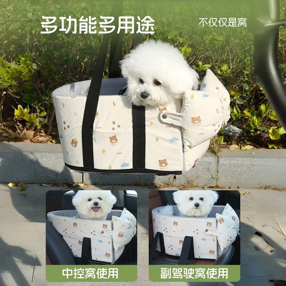 Transportín para coche asiento delantero perros pequeños y medianos gatos - imagen 3