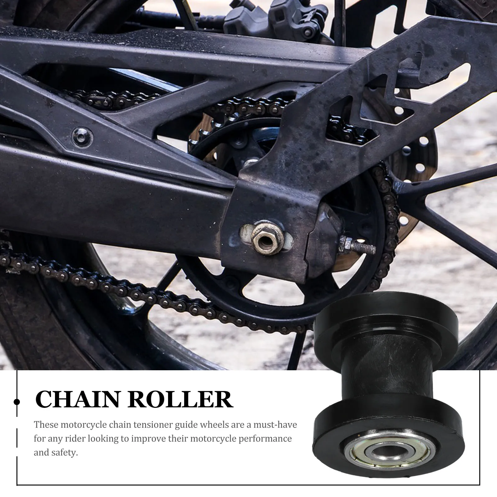

2pcs Motorcycle Tensioner Roller Plastic Bearing Steel Anti-Slip Easy Install Shock Absorption Chain Guide Wheel For Bike