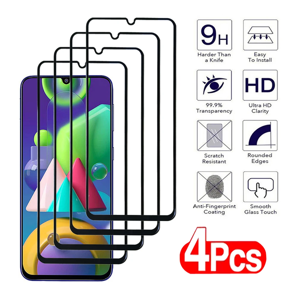 4Pcs For Samsung Galaxy M51 M52 M53 M54 M62 M04 M11 M12 M13 M14 M21 M22 M23 M31 M32 M33 M34 M42 4G 5G Screen Protector M21S M31S