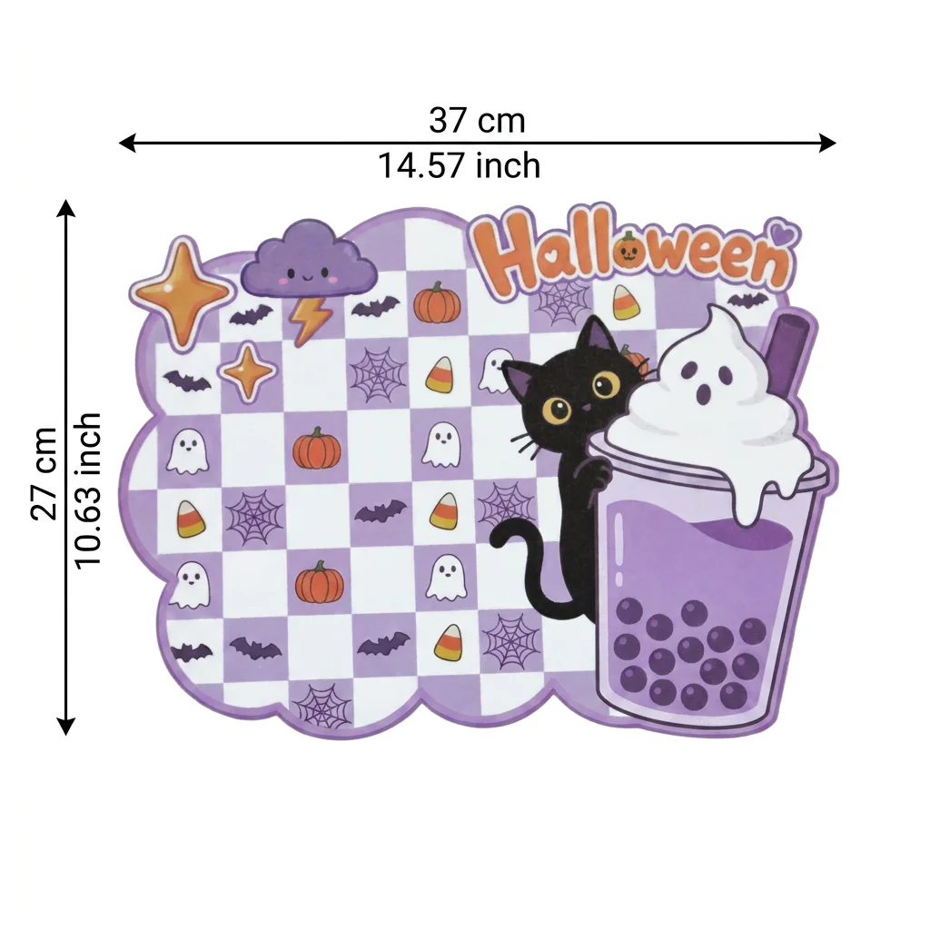 12/24pcs wavy lace plaid Halloween paper placemats are suitable for Halloween party long table layout and dessert baking shops