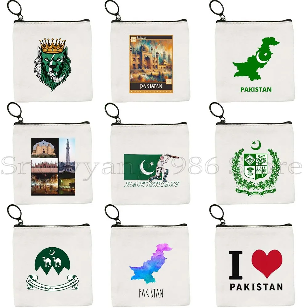 

Pakistan Flag Map Islamabad Poster Pakistani Gifts Vintage Painting Canvas Key Coin Purse Case Lipstick Bag Wallet Zipper Pouch