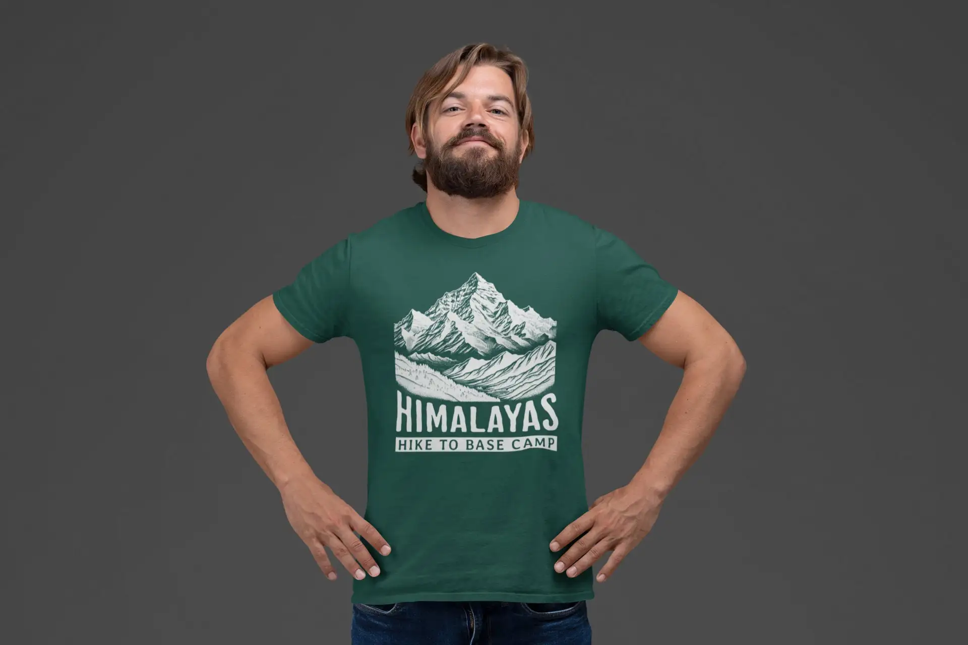 Men'S Hiking T Shirt Hiker Himalayas Mountain Range Base Camp Everest Climber Hike Idea Man