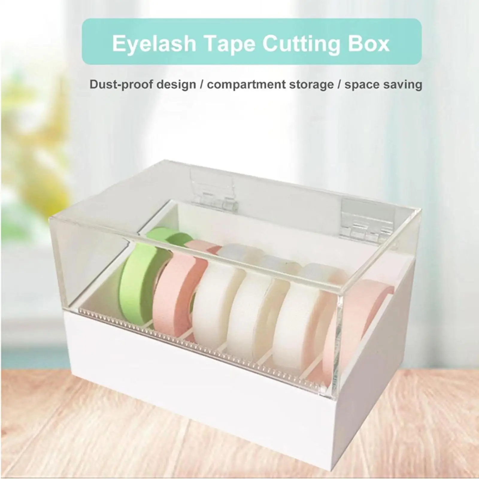 Dispenser per taglierina per nastro per estensione ciglia Dispenser per nastro antipolvere Multi griglie Macchina da tavolo Taglierina per salone di bellezza Organizzatore per ciglia