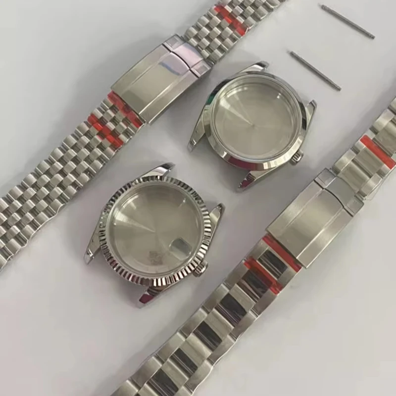 

Upgrade Set 35.5mm Sapphire White Glass Case Log Beveled Case Suitable for NH35/36 Movement