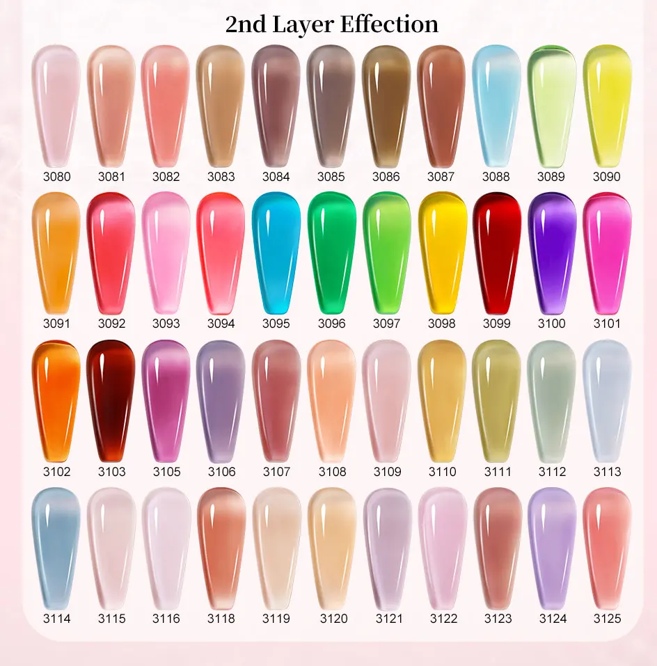 Clou Beaute Transparenter Französischer HEMA TPO FREIER Gel-Nagellack Durchscheinend Nude Rosa Rot Jelly Milchig Weißer Lack Farbige Nagelkunst – Detail 5