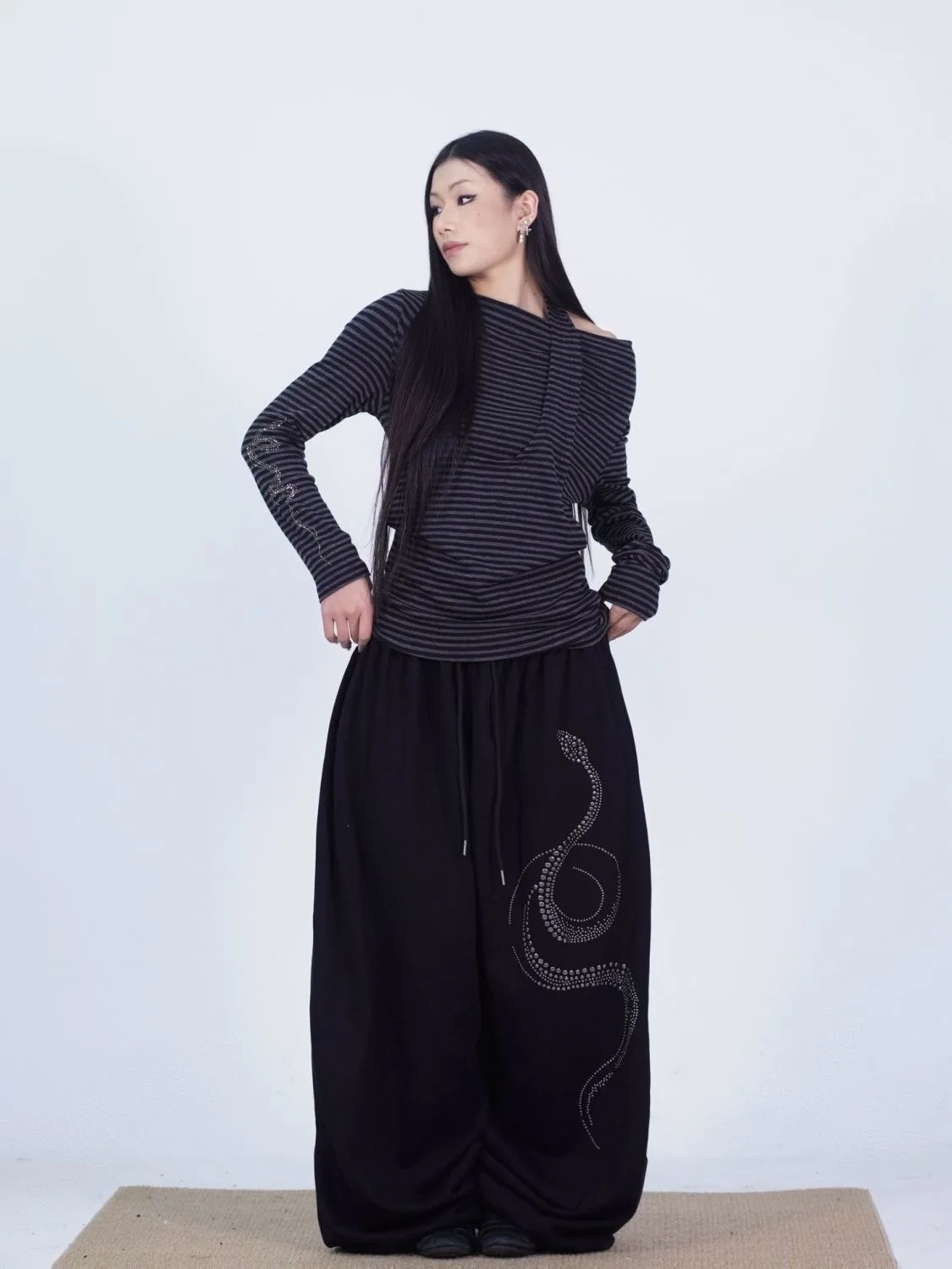 

Женские повседневные брюки в стиле американского стрит-дэнса, свободные широкие брюки прямого кроя для джаза и хип-хопа