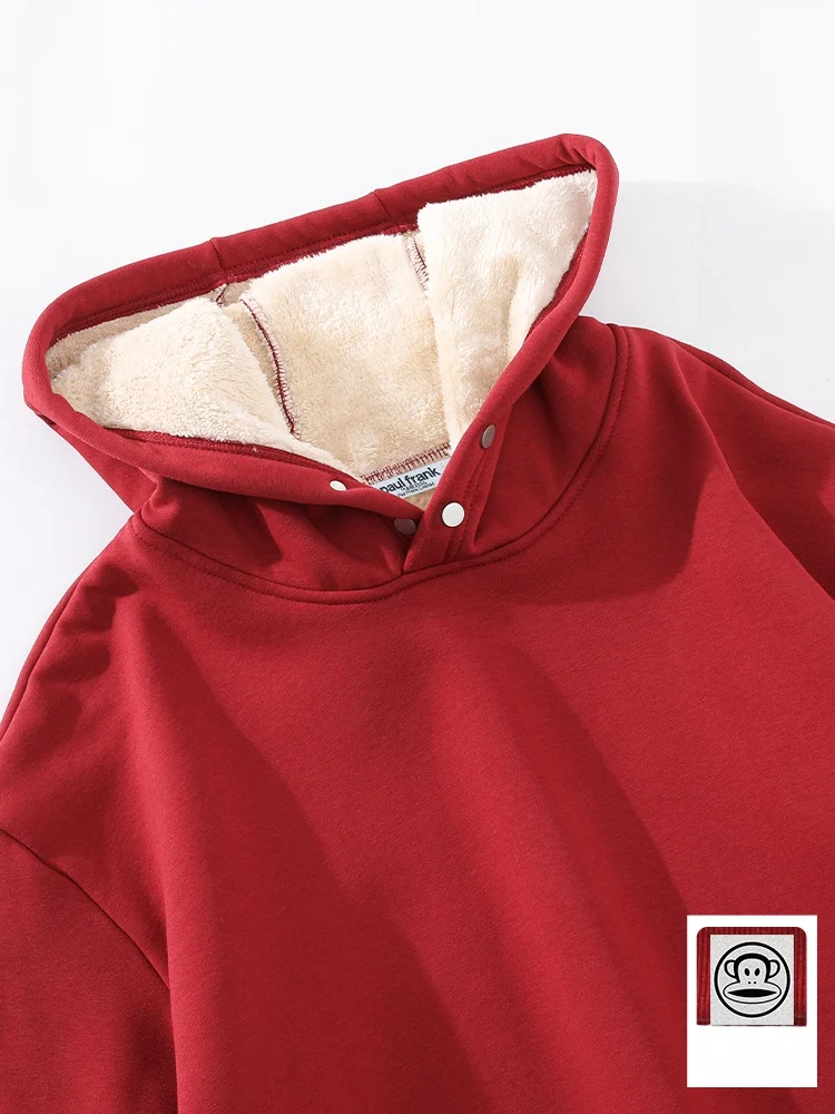 

PaulFrank Men's Hoodie Sweatirt Thiened Fce Warm Winter Coat Large Mouth Monkey Design Casual Loose Fit Long Sve