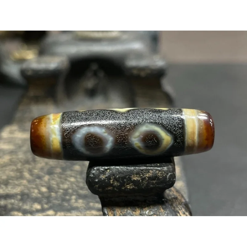 

Tibetan Nepalese Himalayan Ancient agate Old Dzi Talisman 3 Eye Beads Amulet