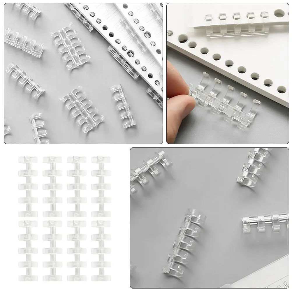 Segmented Binder Clips Plastic Office School File Binder Loose Leaf Notebook Stationery Supplies Multifunctional