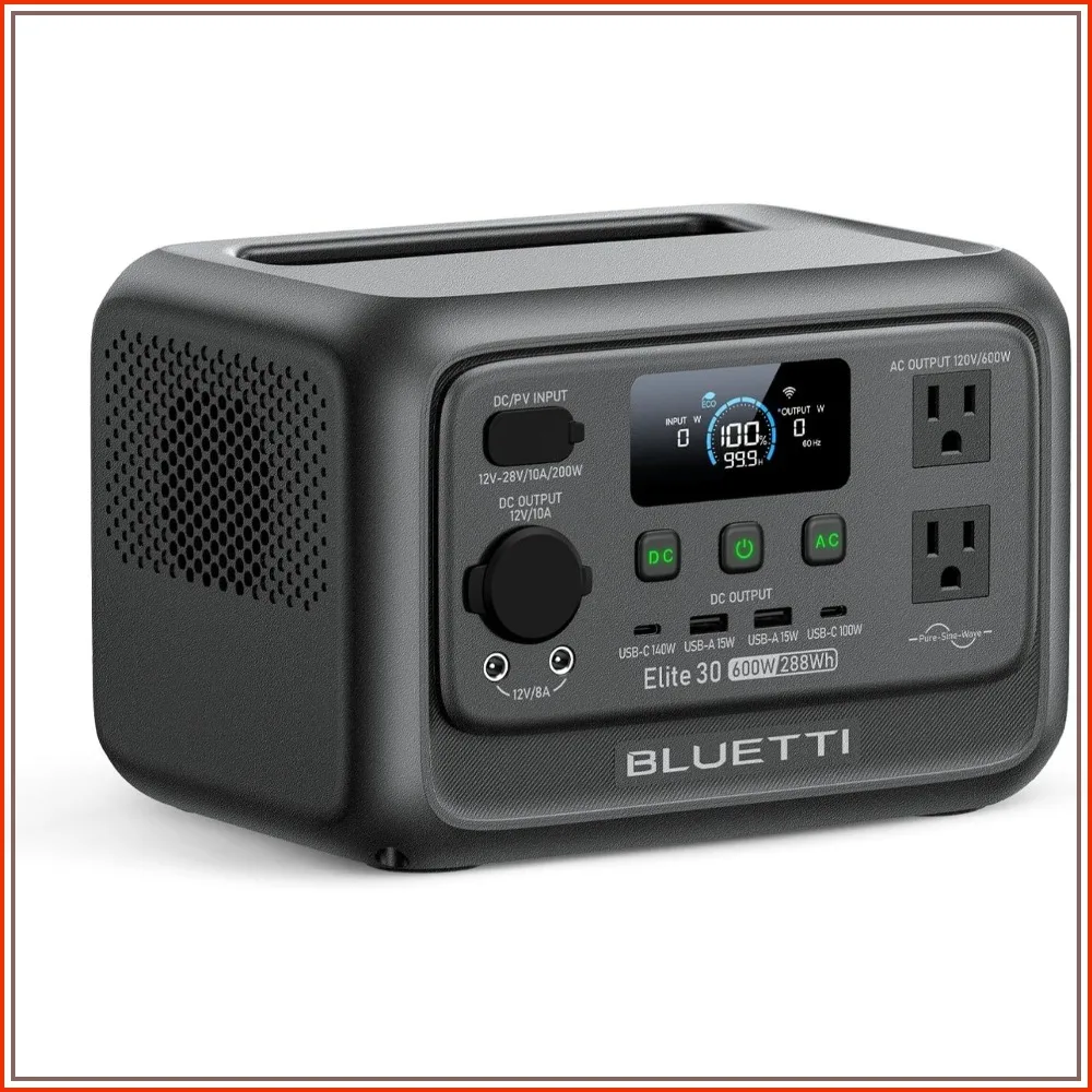 Portable Power Station 288Wh 600W LFP Solar Generator for Camping RV Off-Grid Backup