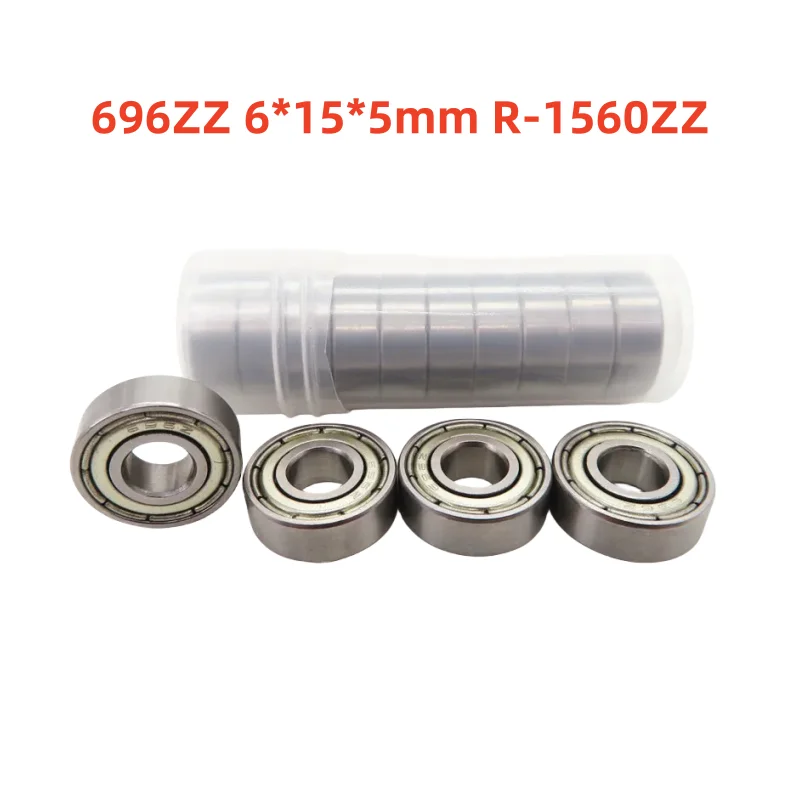 100pcs miniature ball bearing  696ZZ 6*15*5mm R-1560ZZ shielded deep groove ball bearing 696Z 696 -2Z  6mmx15mmx5mm