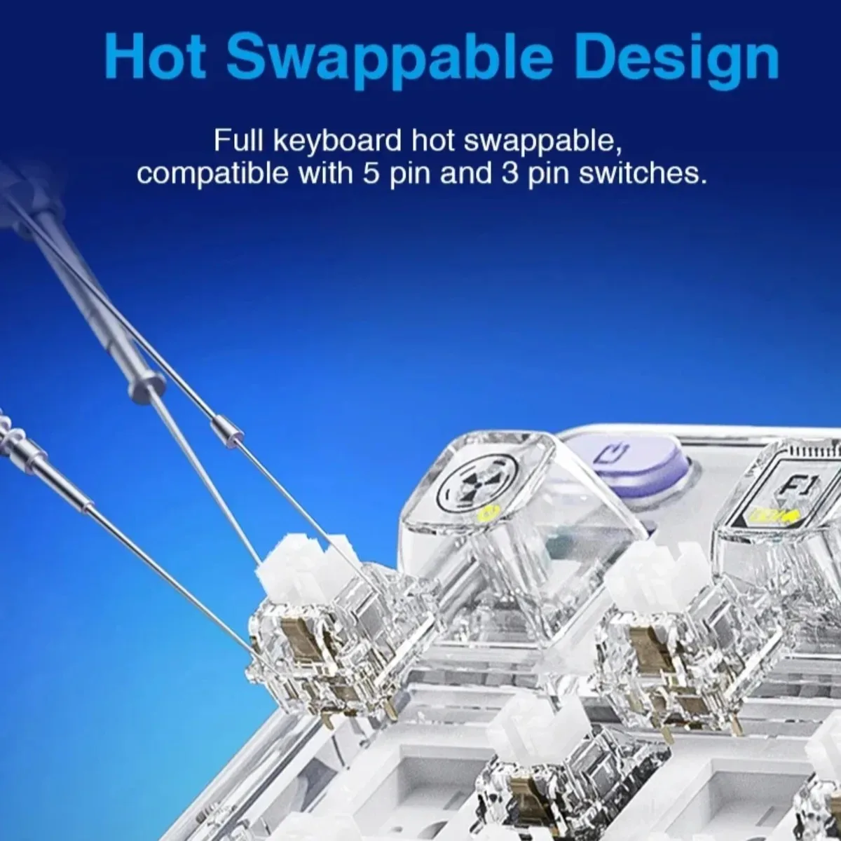 AULA F81 Gaming Keyboard 2.4g Wireless Bluetooth Wired Tri-Mode GASKET Structure Hot Swappable RGB Custom Mechanical Keyboard