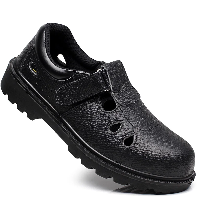 

Мужские модные стальные носки, рабочая защитная обувь, рабочие сандалии из мягкой кожи, летние дышащие защитные ботинки для защиты