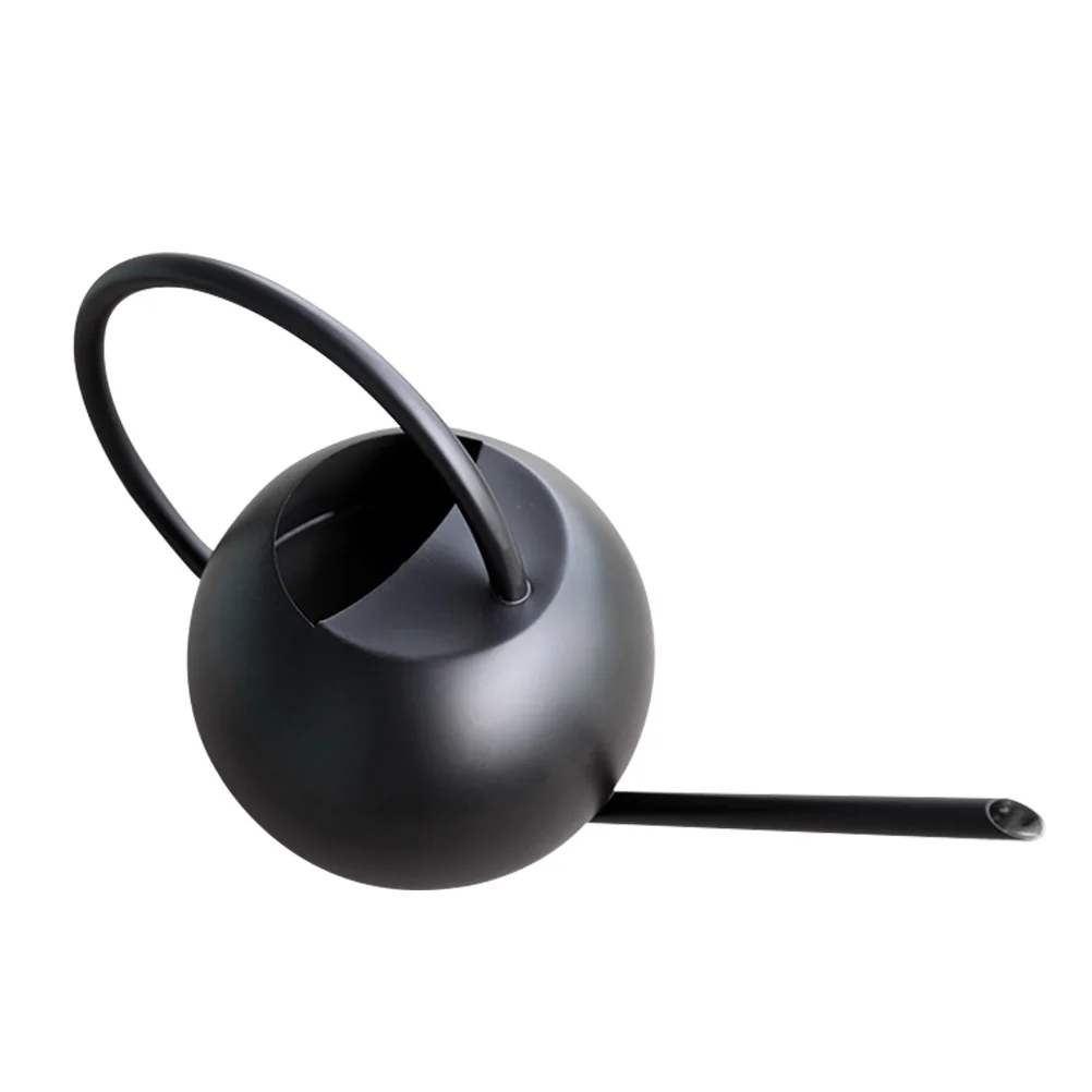 

1pc Stainless Steel Watering Can 1000ml Black Long Spout Large Capacity Garden Tool Durable Outdoor Flower Kettle Sprinkler Pot
