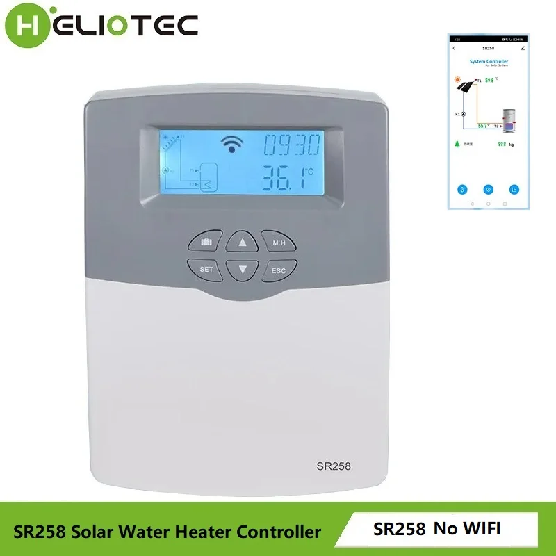 

SR258 Solar Water Heater Controller with Wifi Optional for Split System Solar Water Heater Temperature Differential Controller