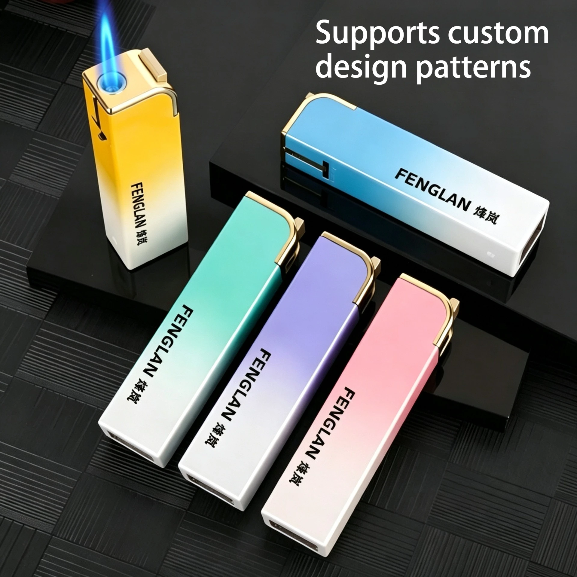 100PC Disposable Butane Lighters, Custom Logo Available, Portable Open Flame Cigarette Lighters, Wholesale Customization Service