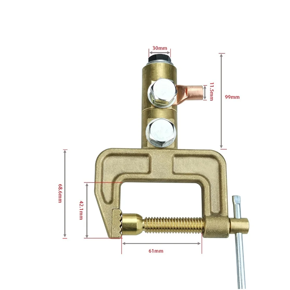 C-Clamp Grounding Welding Ground Clamp For Workshop Grounding Reliable Grounding Connection High Conductivity Brass