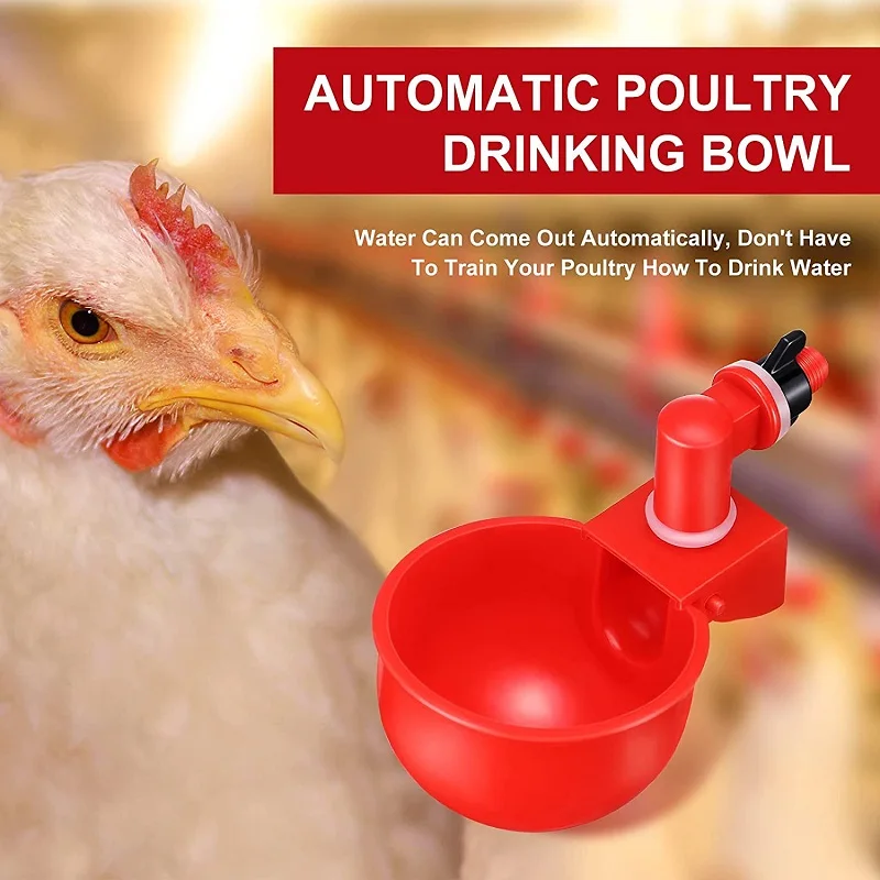 5/10/20PCS Automatic Poultry Waterers Chicken Drinking Cups Farm Water Feeder Kit with Screws for Chicks Duck Goose Turkey Quail