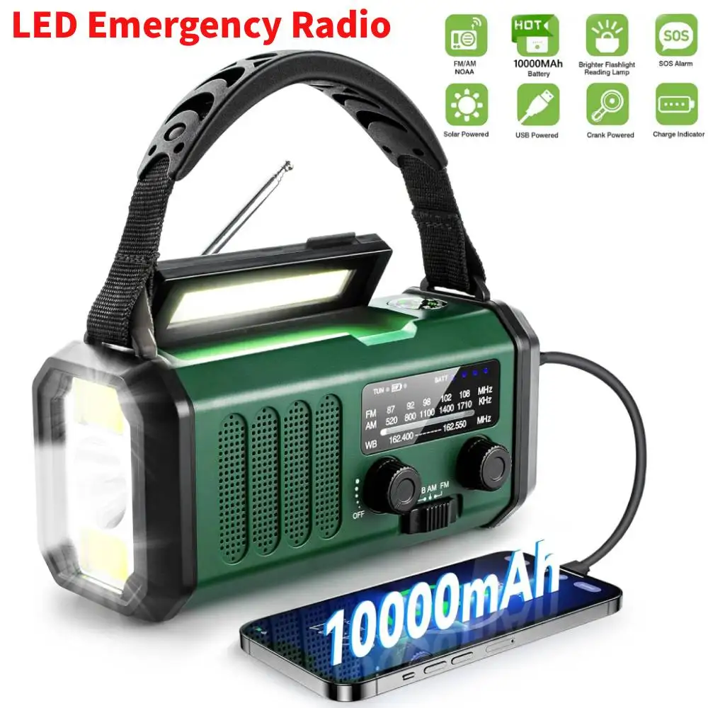 1pcs-led-emergency-radio-am-fm-weather-radios-10000mah-hand-crank-power-bank-sos-flashlight-reading-lamp-solar-radio-receiver