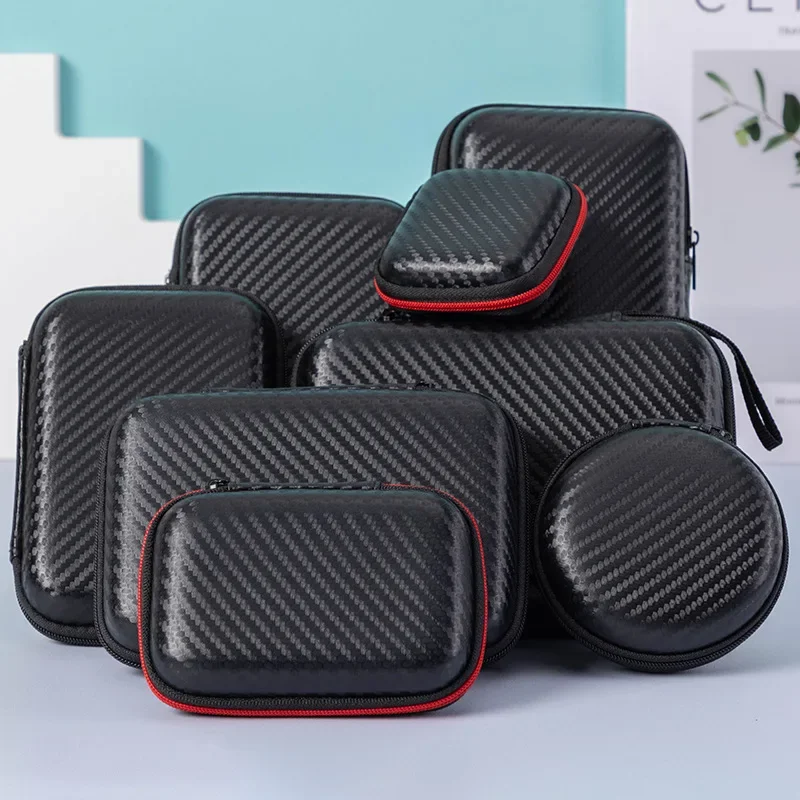 Stylish Eva Headphone Data Cable Storage Hard Drive Bag Simple Portable Charger Headphone Zipper Box