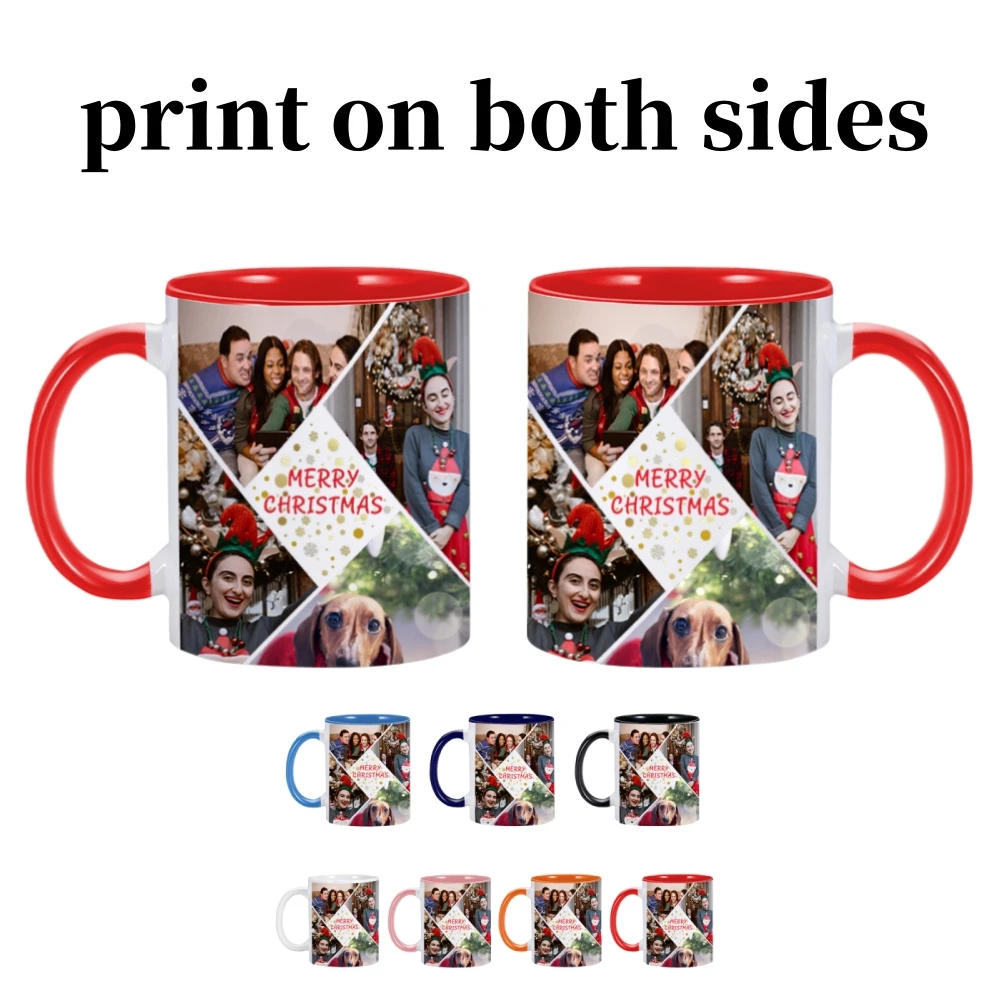 Personalized Christmas Coffee Mug Custom Photo Cup Xmas Coffee Mugs Cups 11oz Holiday Hot Cocoa Accent Mug Xmas Presents Gifts