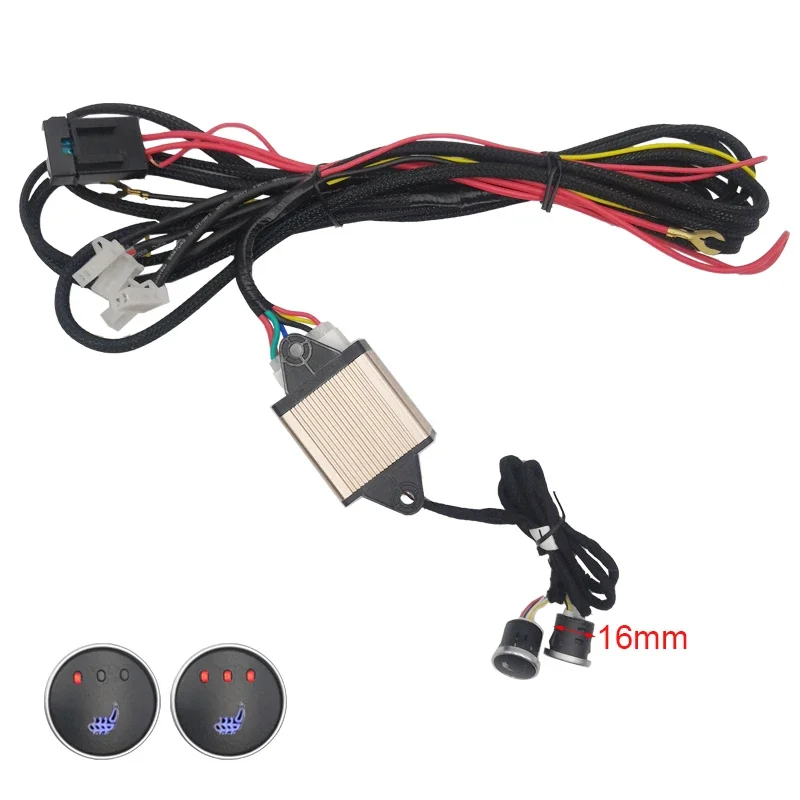 NEW 12V Built-in Car Seat Heater Kit Fit 2 Seats Alloy Wire Fast Heating Pads Round Dual Control Switch System For Auto Seats