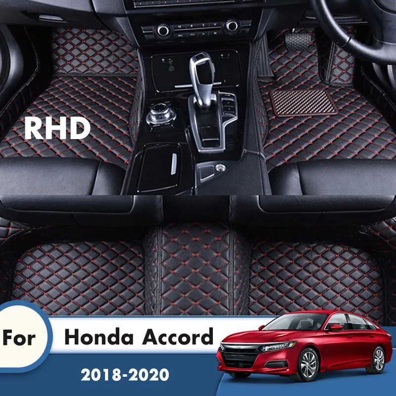 

RHD Car Floor Mat For Honda Accord 2018 2019 2020 2021 2022 Waterproof Leather Carpet Auto Interior Accessories