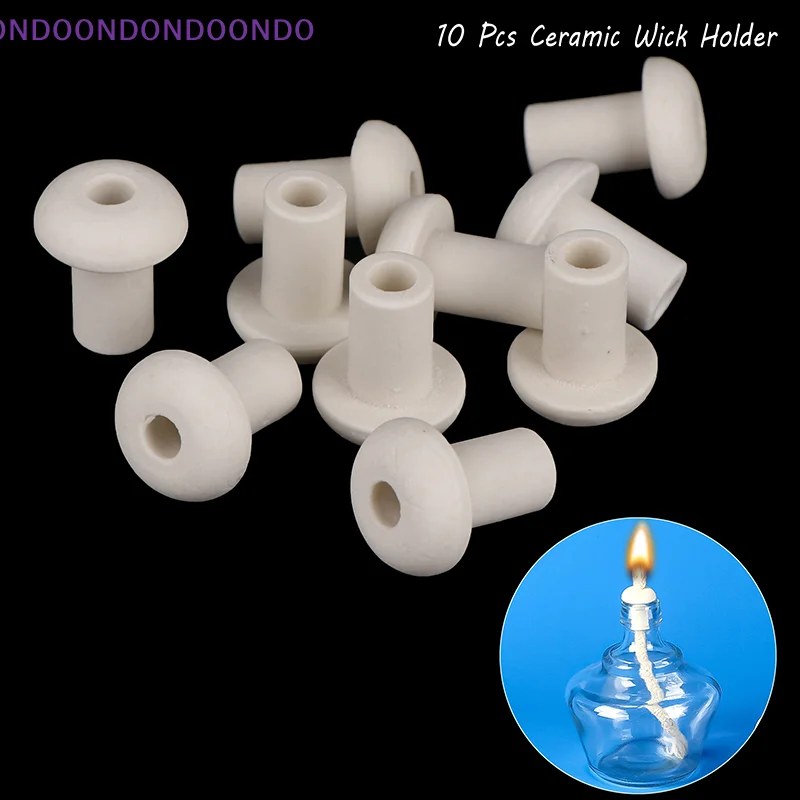 

5.Replacement Wick Holder Kit, 10Pc Ceramic Set, Ideal for Wine Bottle Candles and Alcohol Lamps