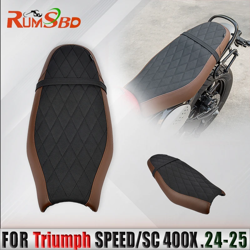 

Motorcycle Seat Cover Driver Pillion Integral front and rear seats Heat Resistant For Triumph SPEED 400/SCRAMBLER 400X 2024-2025