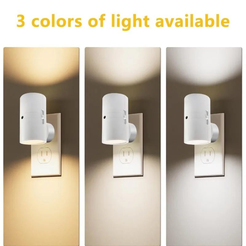 1/2/4Pcs LED Night Light Plug in Light Sensor Night Lamp Plug Into Wall Dimmable Modern Nightlight for Hallway Bedroom Stairway