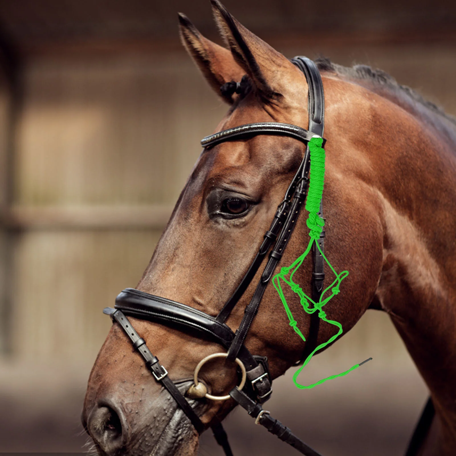 Cabestro de caballo trenzado portátil, nudo Halter de caballo, tela rígida, entrenamiento de arte, suministro de caballo, Color aleatorio